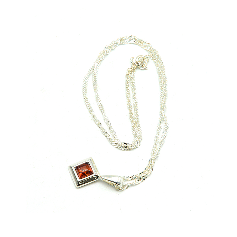 호박 펜던트 목걸이 HSNE-205264 CQ